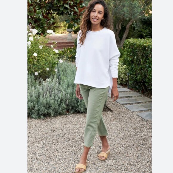 Frank & Eileen Anna Long Sleeve Capelet Triple Fleece Sweatshirt Size: S White - Picture 12 of 16